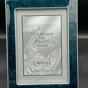 Verona Lawrence enamelTeal & silver Photo Frame 5x7”